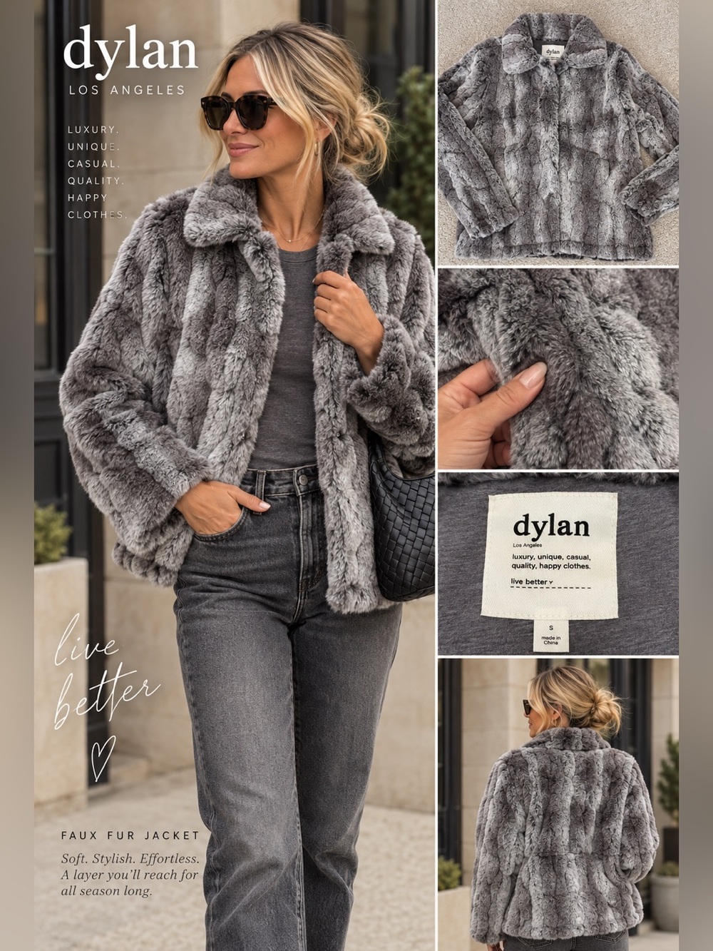 🔹 EUC Dylan Faux Fur Jacket Women’s Size Small